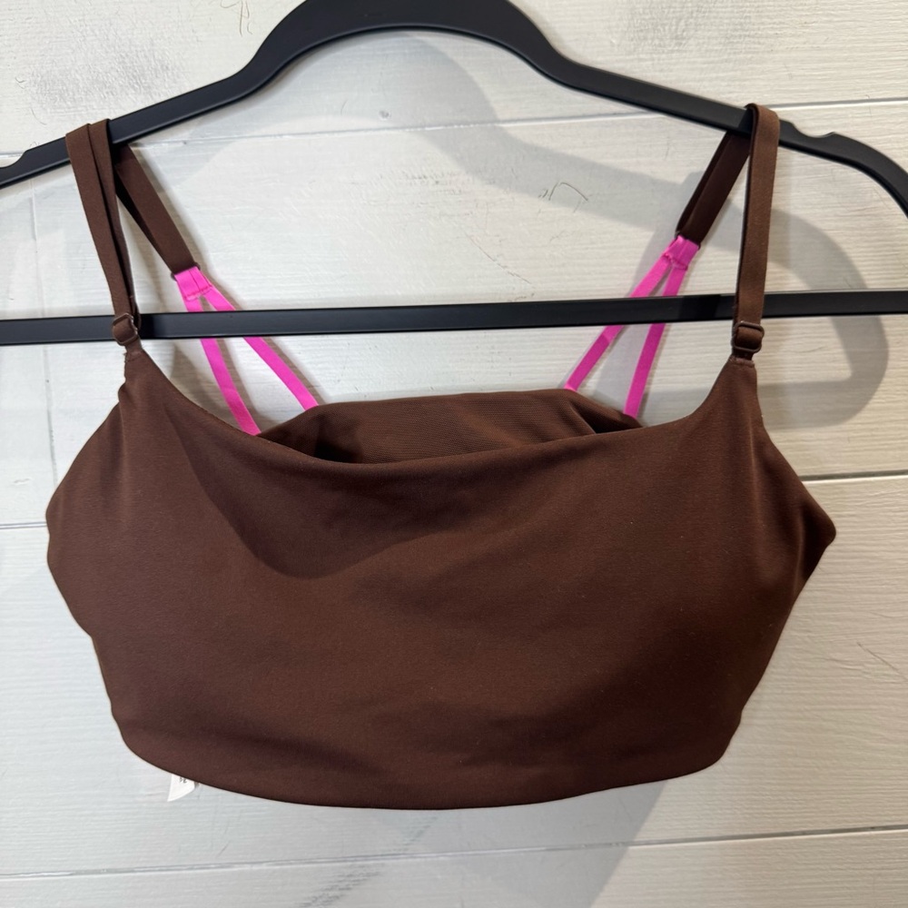 Victoria's Secret Pink NWOT Brown and Pink Women's Bralette Sports Bra Size M